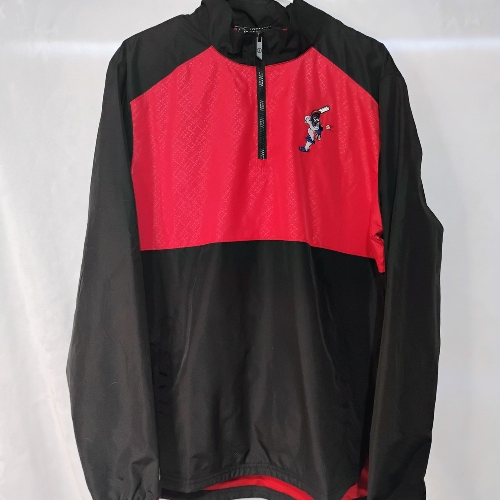 Holloway‎ Pullover Windbreaker Jacket Large Trojan Baseball 1/4 Zip Mesh Lined J